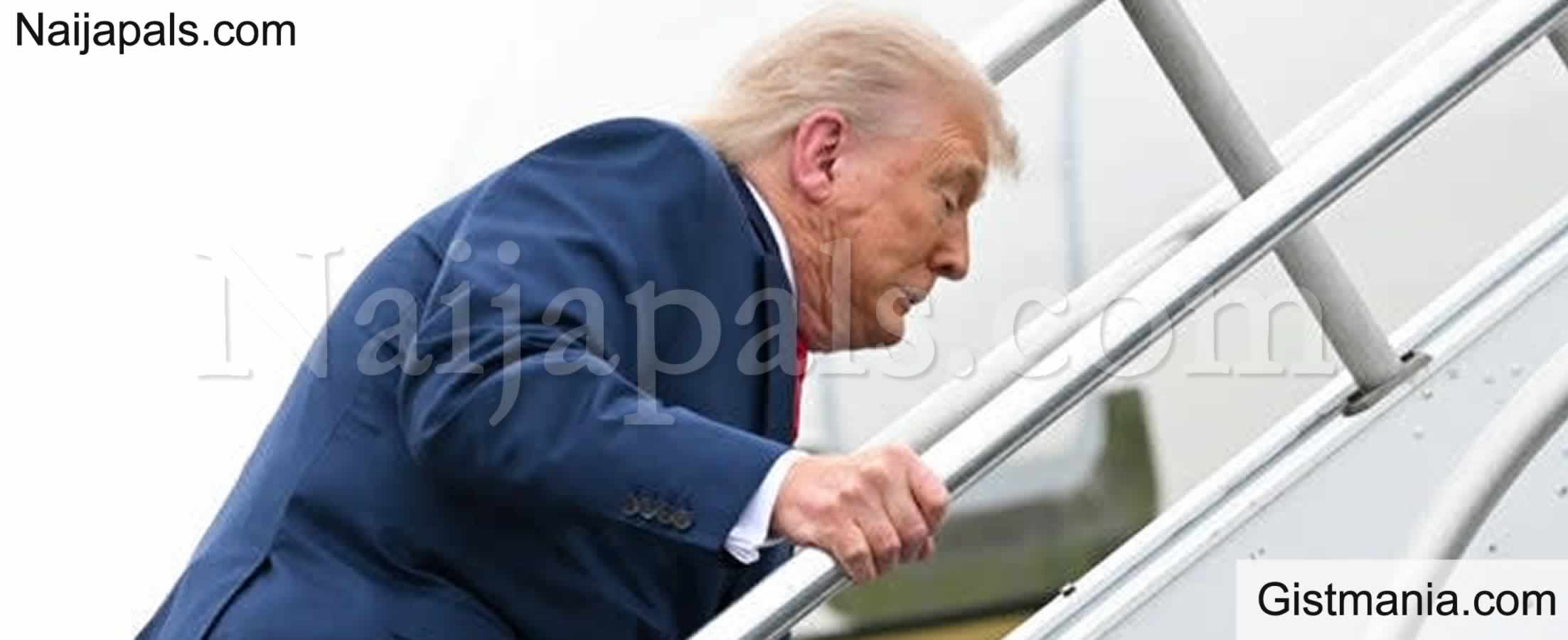 Moment Trump Stumbles On Air Force One Stairs After Mocking Biden For The Same Thing