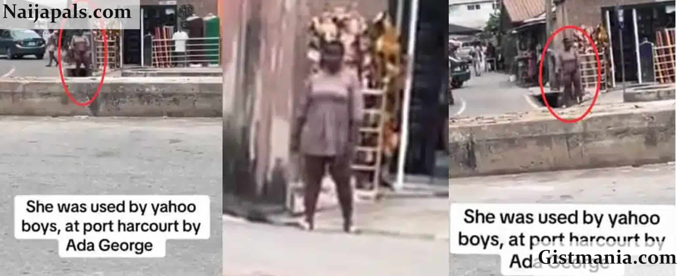 Chaos In Port Harcourt as Woman Acts Erratically After Alleged Drop-Off By Suspected Yahoo Boy (Video)
